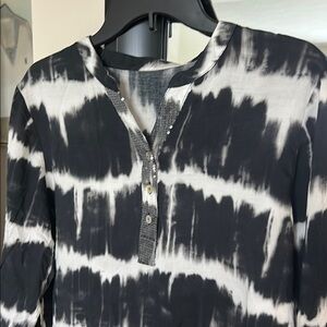 Black and White tie dye tunic with sequins
